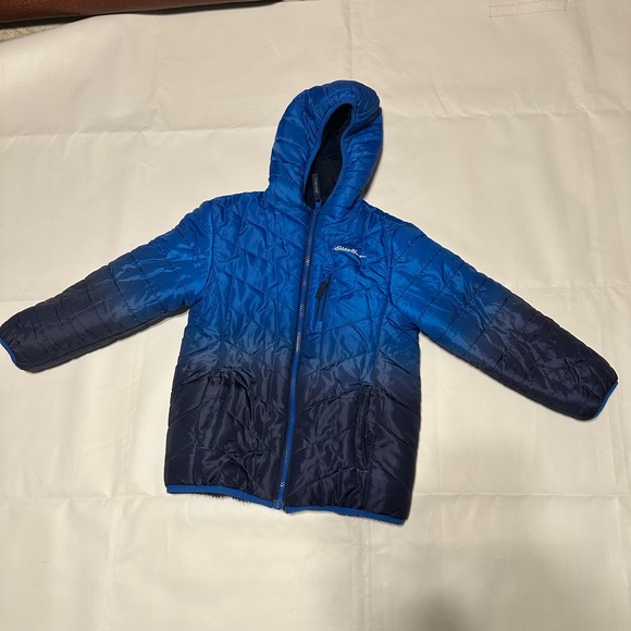 Eddie Bauer Kids size XS 5/6) reversible Puffer & fleece in excellent condition - Picture 2 of 13